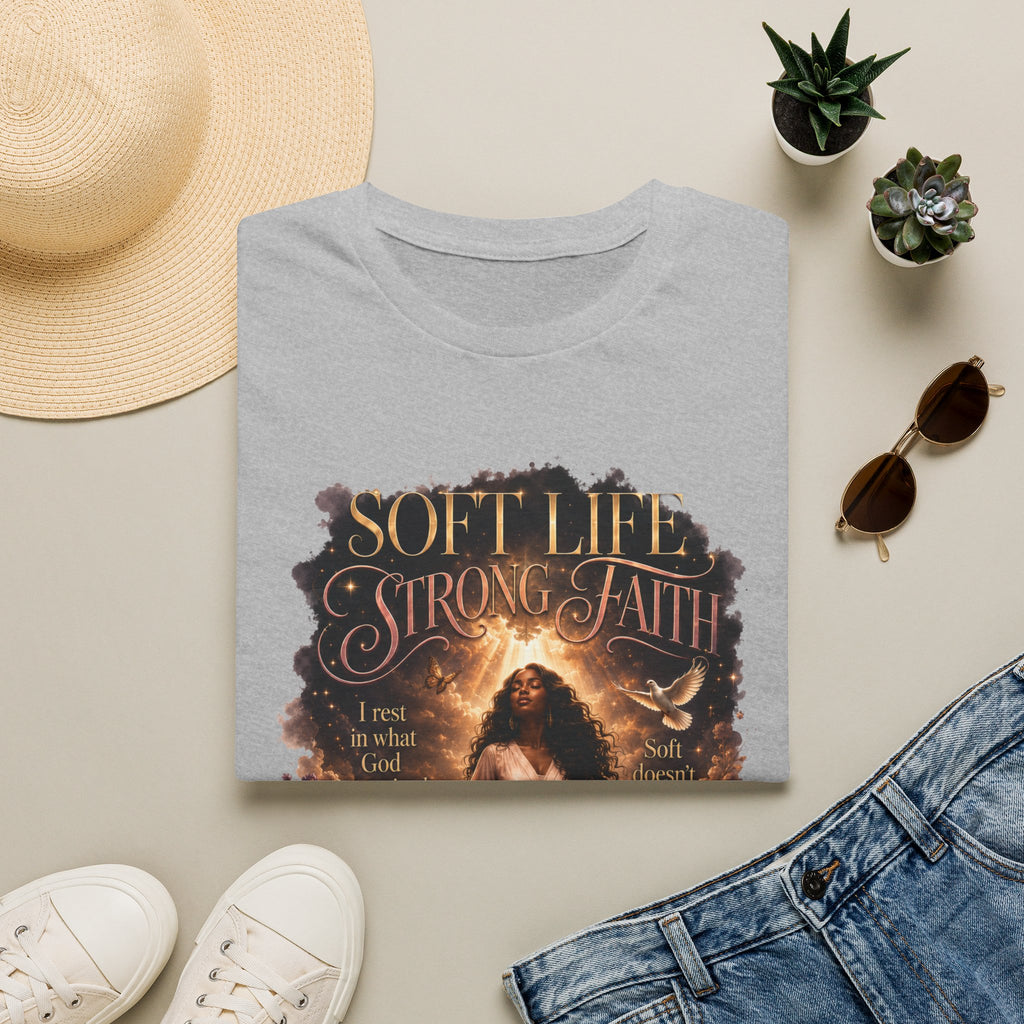 Soft Life Strong Faith Christian Inspirational Graphic Tee