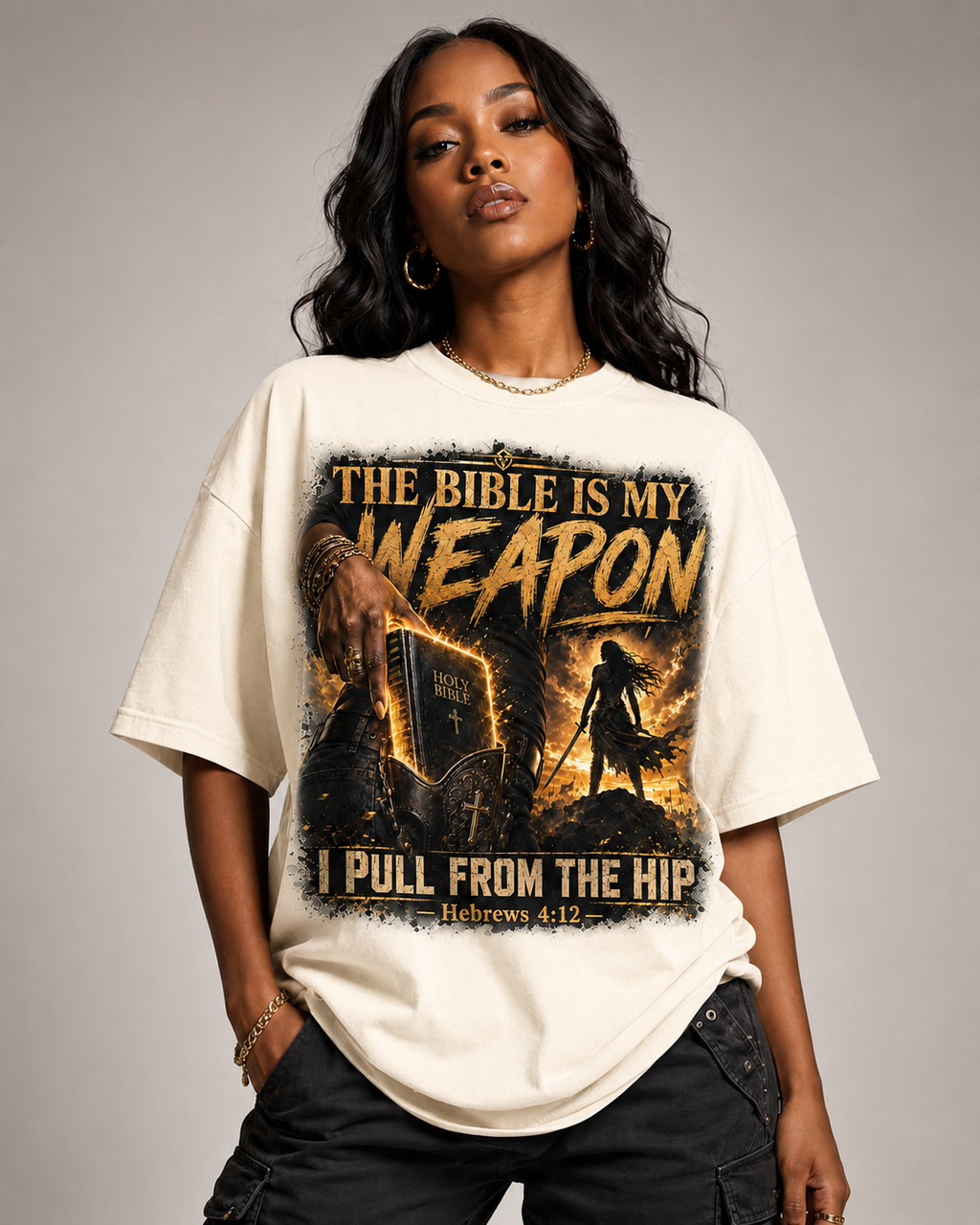 Bible Is My Weapon T‑Shirt — Christian Faith Graphic Tee (I Pull From The Hip)
