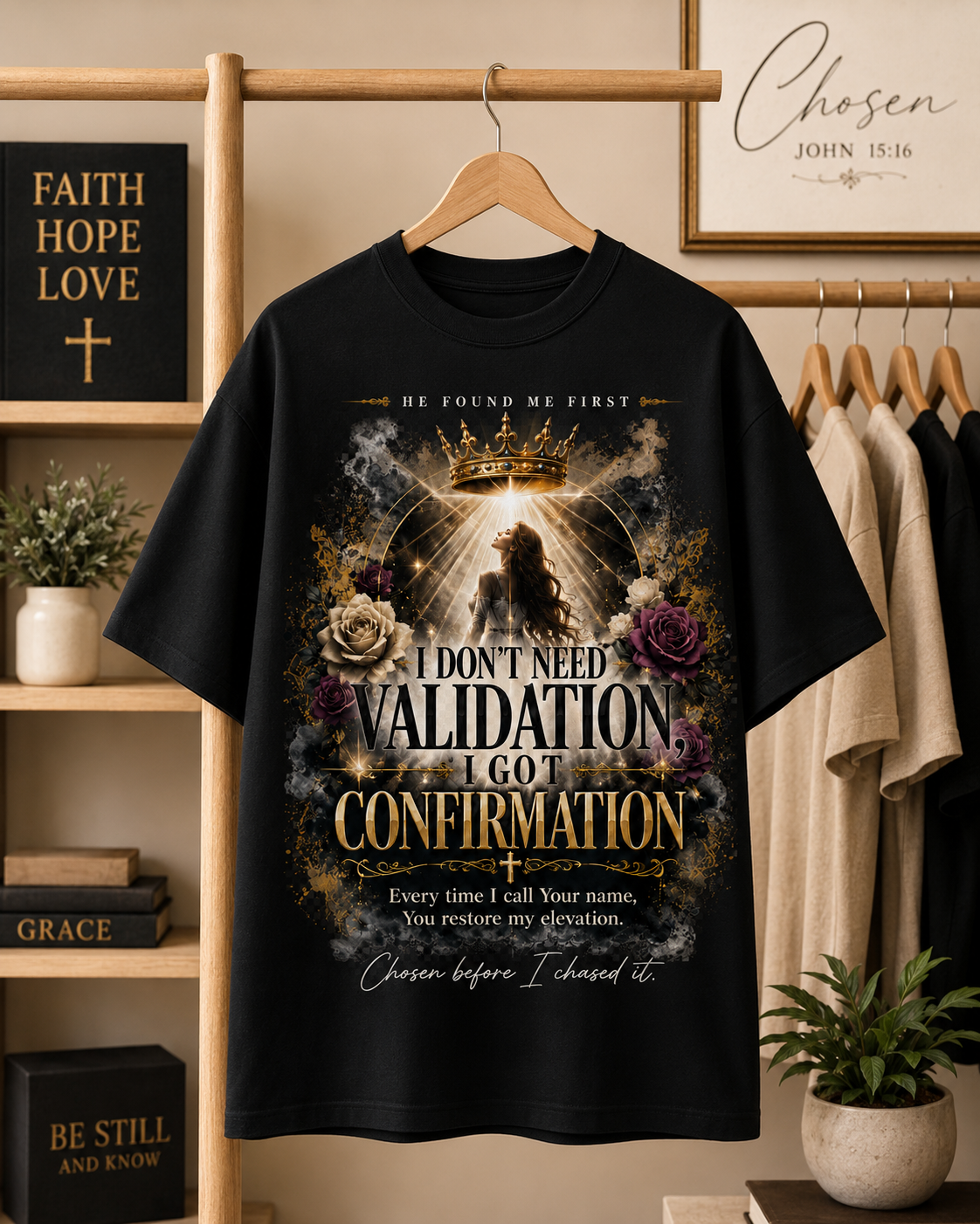 T-Shirt — "I Don't Need Validation, I Got Confirmation" Crowned Queen Inspirational Tee